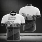 Free Your Mind And Your Leg Will Follow Men's Cycling Short Sleeve Jersey, Black And White Cycling Jersey For Men CG0030