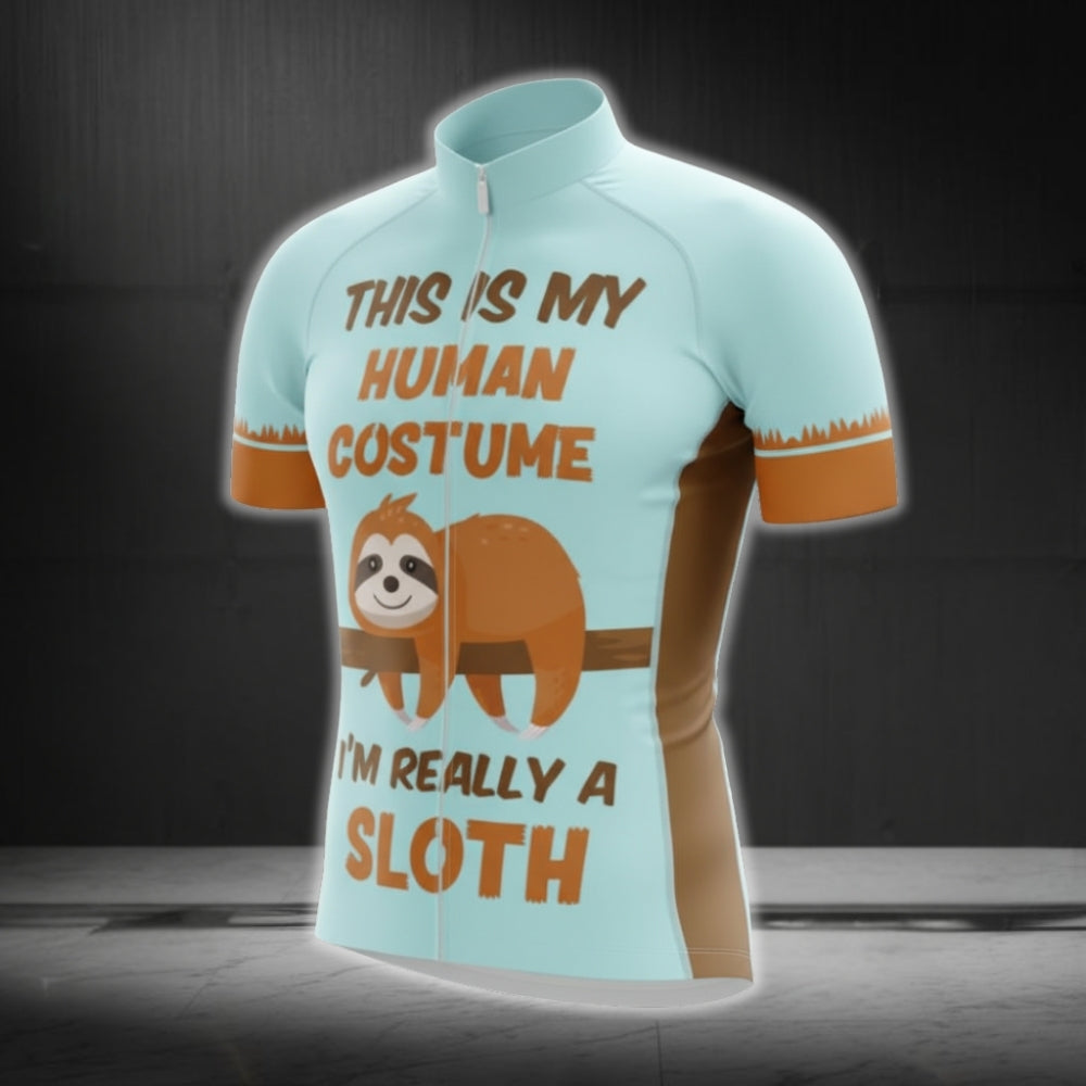 This Is My Human Costume I'm Really A Sloth Cycling Short Sleeve Jersey For Men, Funny Sloth Cycling Jerseys CG0403