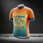 Never Underestimate An Old Man With A Bicycle Men's Cycling Short Sleeve Jersey, Funny Cycling Jerseys CG0086