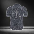 Cross Camouflage Grey Cycling Short Sleeve Jersey For Men, Christian Cycling Jersey CG0879