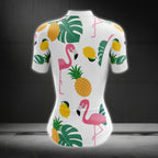 Tropical Flamingo Cycling Short Sleeve Jersey Women, Flamingo Cycling Jerseys For Ladies CZ0092