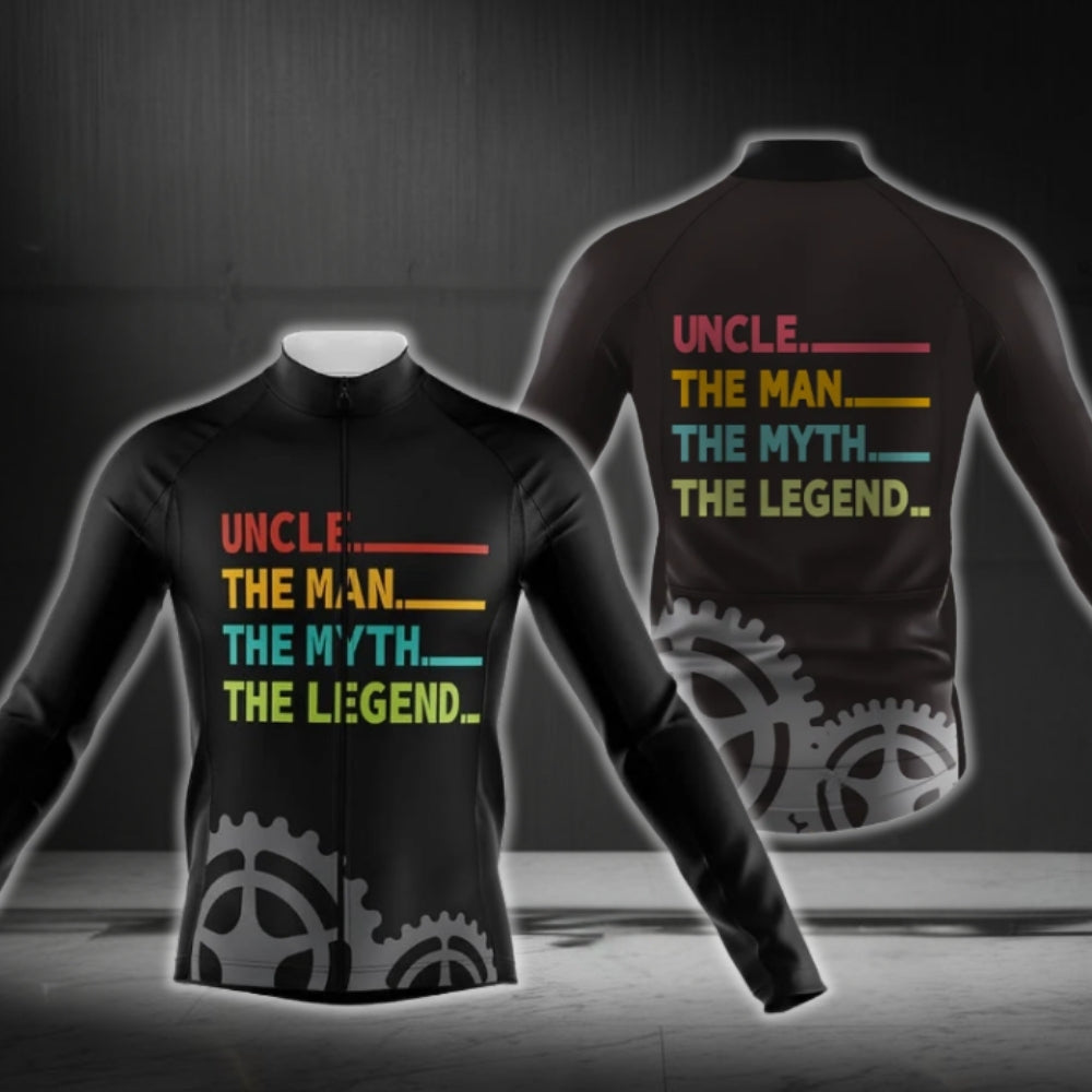 Uncle The Man The Myth The Legend Men Cycling  Long Sleeve Jersey, Uncle Cycling Jerseys CG0404