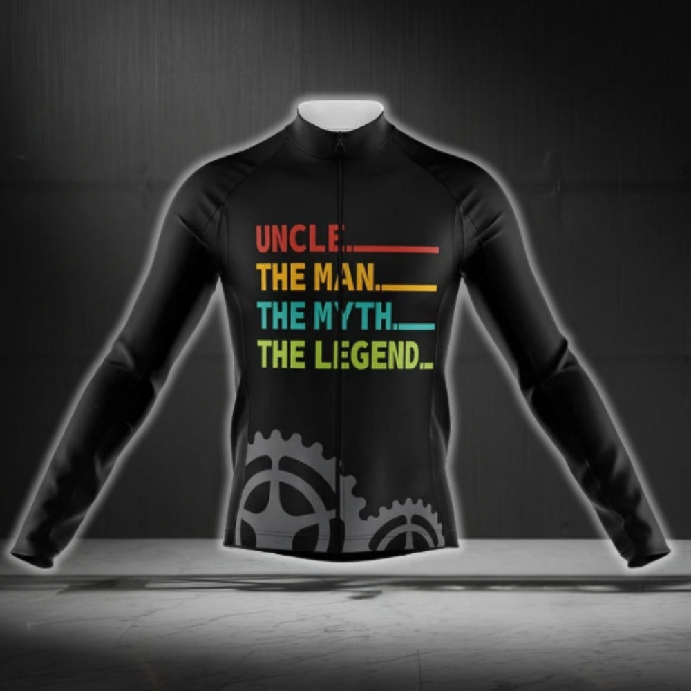 Uncle The Man The Myth The Legend Men Cycling  Long Sleeve Jersey, Uncle Cycling Jerseys CG0404