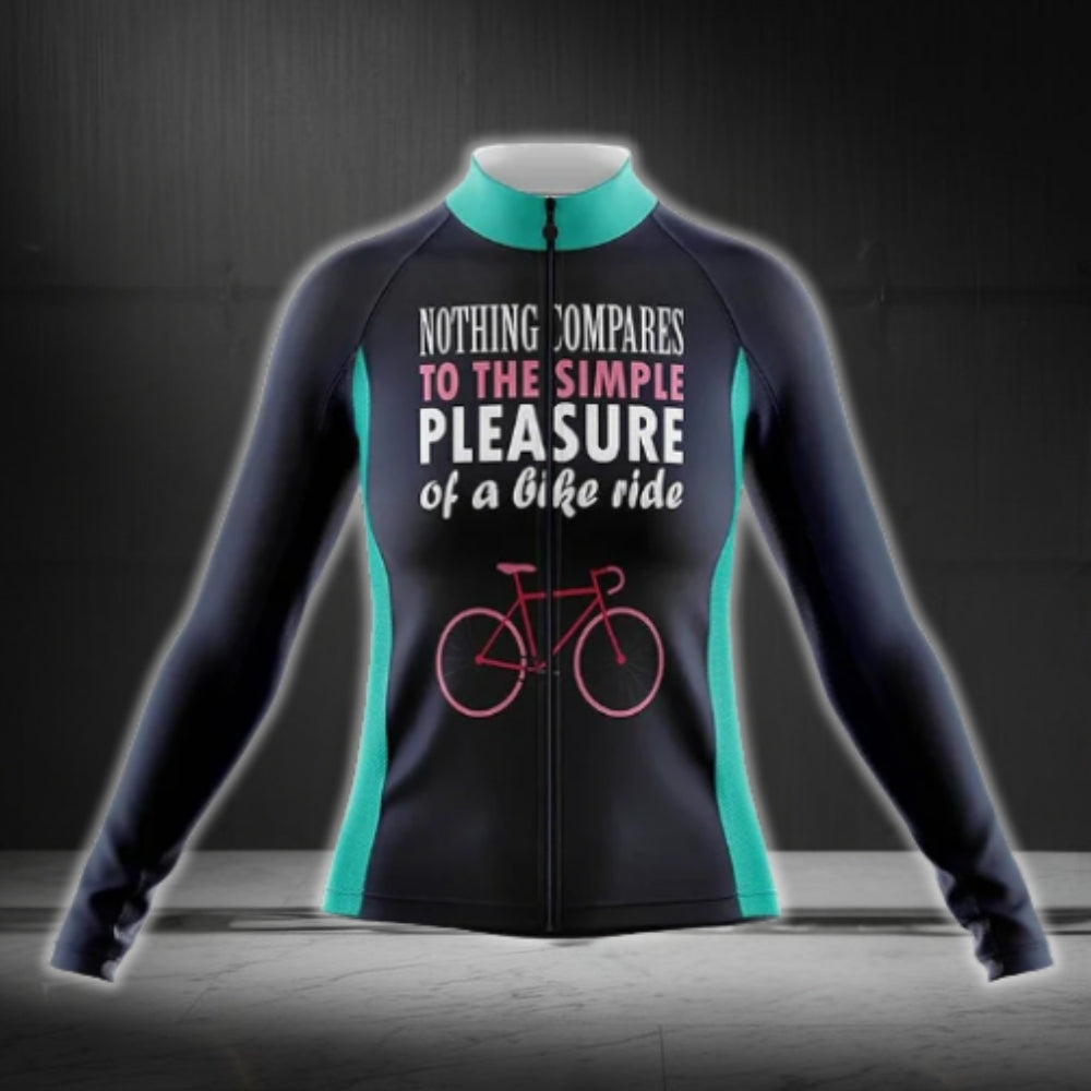 Nothing Compares To The Simple Pleasure Of A Bike Ride Womens Long Sleeve Cycling Jersey, Funny Cycling Jersey For Women CG0756