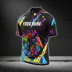 Custom Multicolor Graffiti Cycling Short Sleeve Jersey For Men, Custom Graffiti Cycling Jerseys CG0526