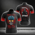Riding With Death Men's Black Red Skull Cycling Short Sleeve Jersey, Skull Cycling Jerseys CG0179