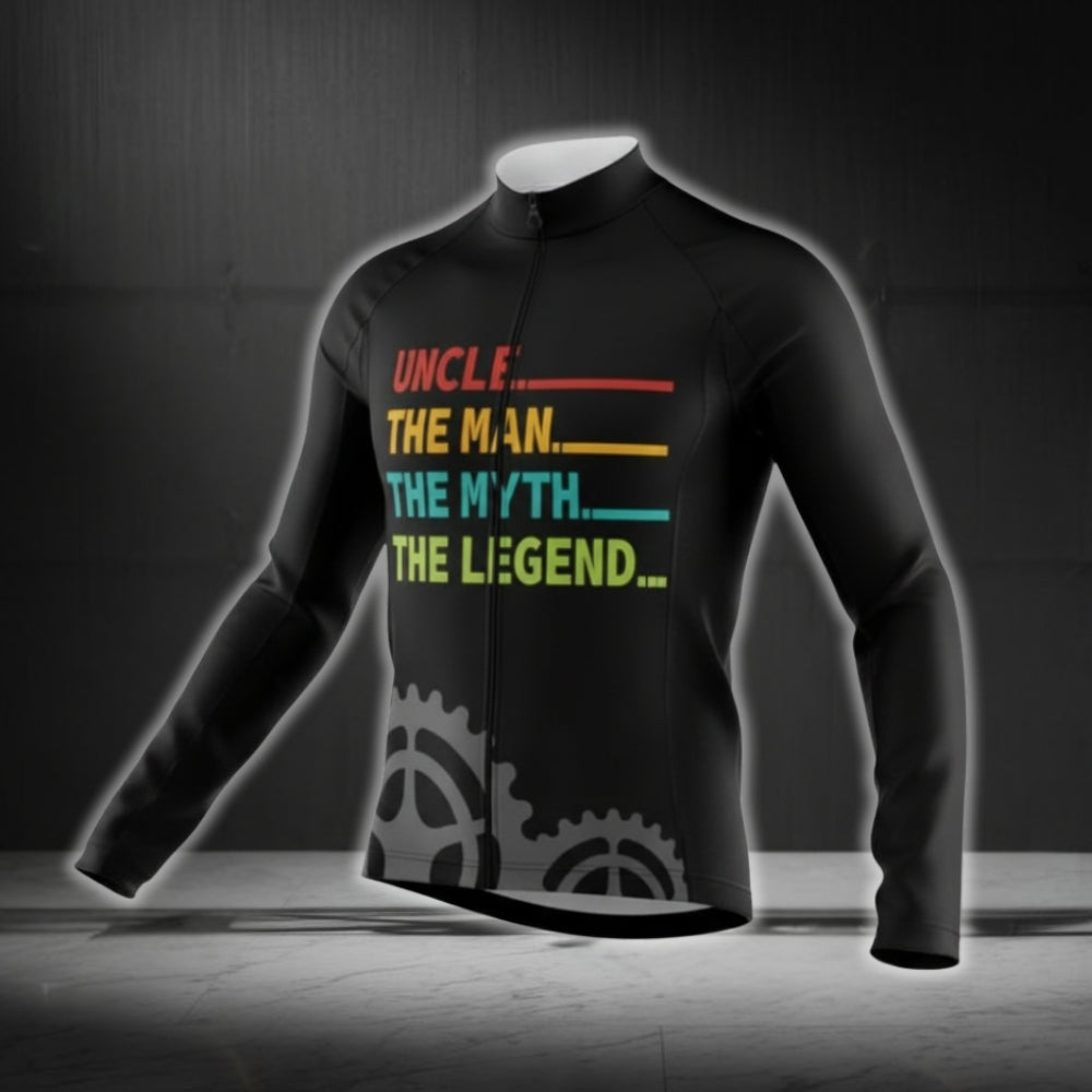 Uncle The Man The Myth The Legend Men Cycling  Long Sleeve Jersey, Uncle Cycling Jerseys CG0404