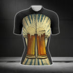 Retro Beer Cycling Short Sleeve Women's Jersey, Beer Cycling Jersey For Women CG0758