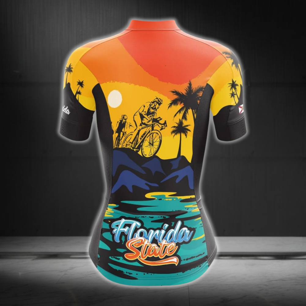 Florida State Women's Short Sleeve Cycling Jersey, Florida Cycling Jerseys For Ladies CZ0121