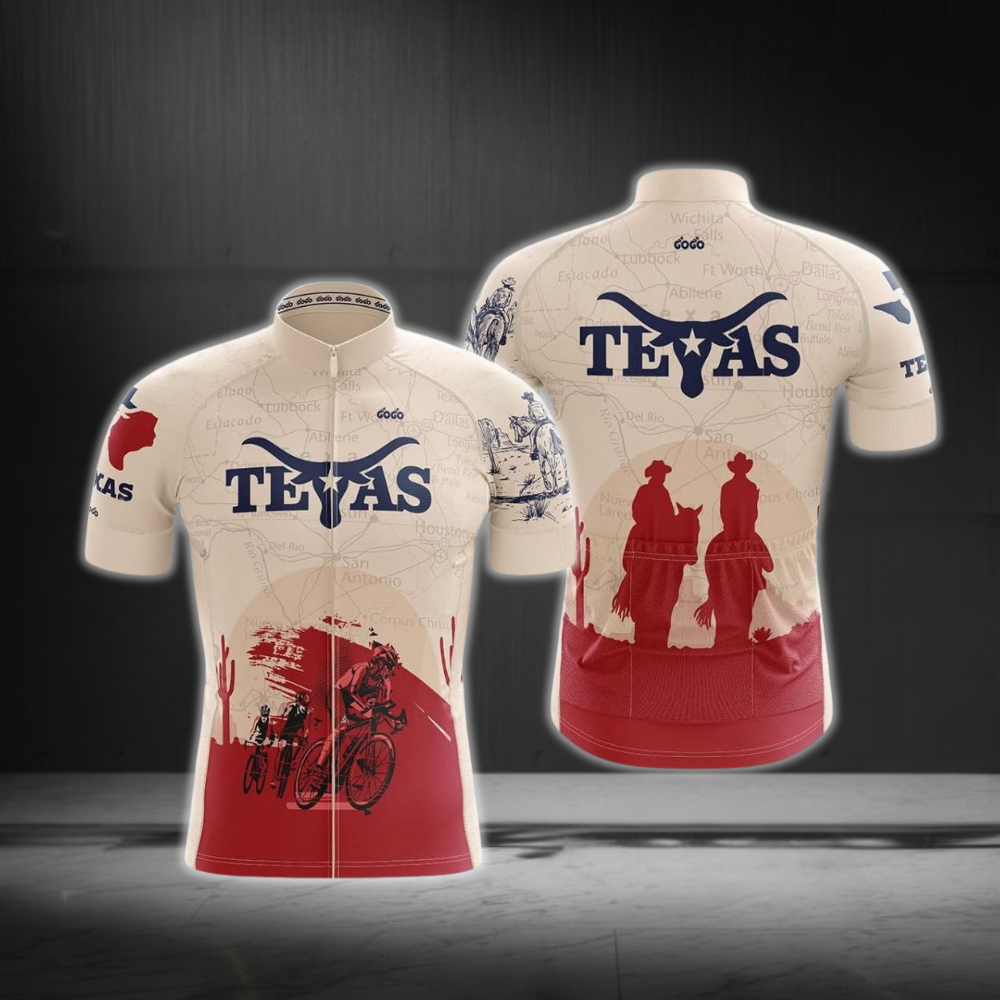 Texas Cowboy Men's Short Sleeve Cycling Jersey, Texas Cycling Jerseys CZ0122