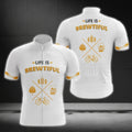 Life Is Brewtiful White And Yellow Men's Beer Cycling Short Sleeve Jersey, Funny Beer Cycling Jerseys CG0180