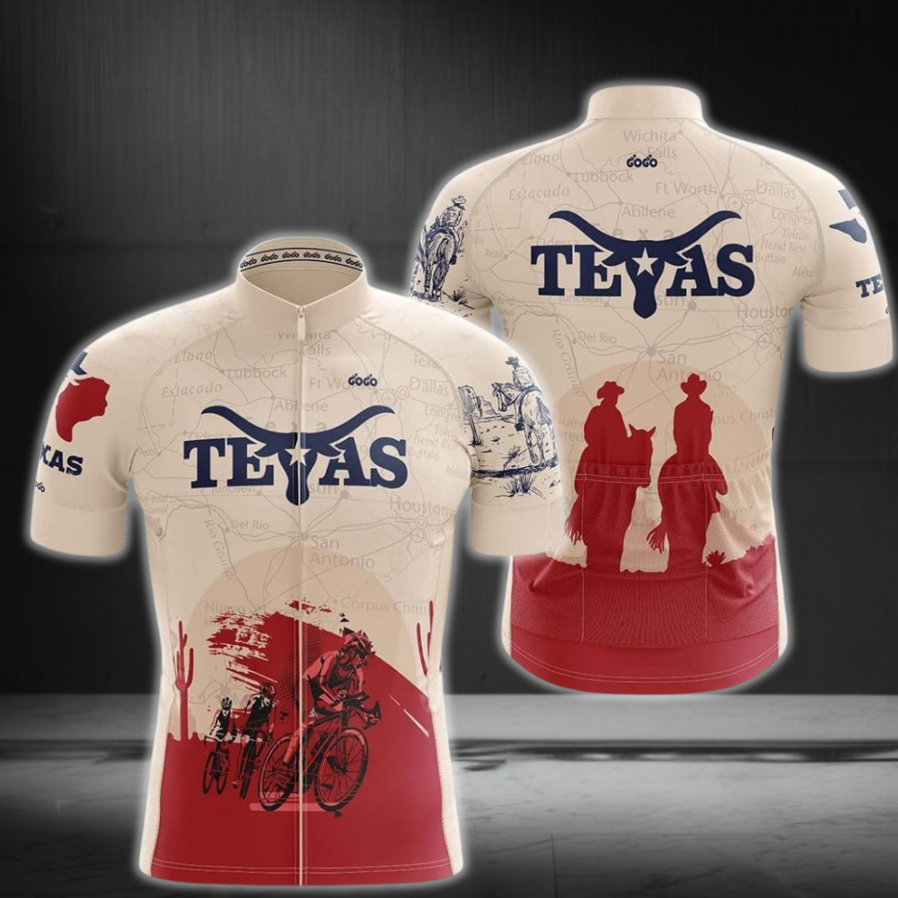 Texas Cowboy Men's Short Sleeve Cycling Jersey, Texas Cycling Jerseys CZ0122