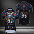 Men's Skull Mayan Cycling Jersey Short Sleeve, Skull Cycling Jerseys CZ0064