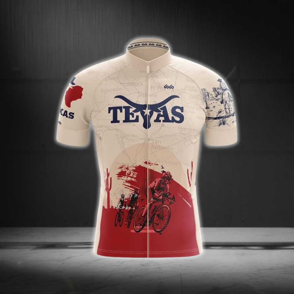Texas Cowboy Men's Short Sleeve Cycling Jersey, Texas Cycling Jerseys CZ0122