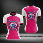 Live To Ride Women's Cycling Short Sleeve Jersey, White And Pink Cycling Jersey For Ladies CG0759