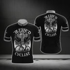 Blessed Cyclist Cross Cycling Short Sleeve Jersey For Men, Cross Christian Cycling Jerseys CG0528