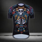 Men's Skull Mayan Cycling Jersey Short Sleeve, Skull Cycling Jerseys CZ0064