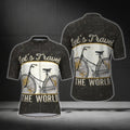 Let's Travel The World Cycling Short Sleeve Men Jersey, Vintage Cycling Jerseys CG0365