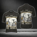 Let's Travel The World Cycling Short Sleeve Men Jersey, Vintage Cycling Jerseys CG0365