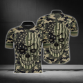 Skull Green Camo Cycling Short Sleeve Men Jersey USA Flag, Skull Cycling Jersey CG0880