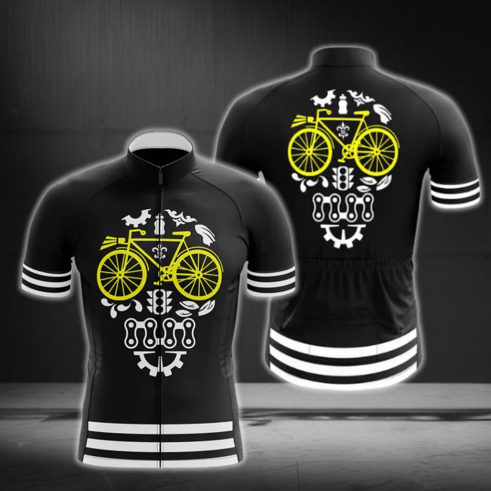 Men's Skull Cycling Short Sleeve Jersey, Skull Cycling Jerseys CG0241