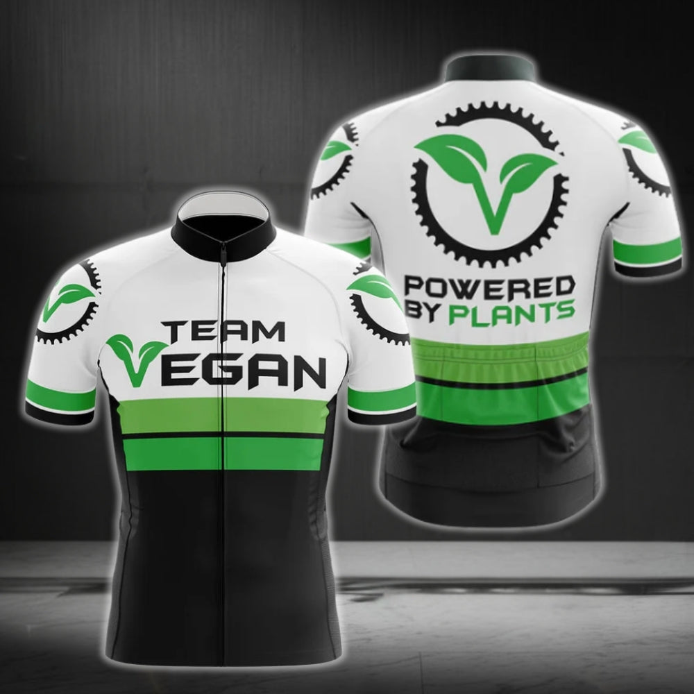 Team Vegan Cycling Jersey Short Sleeve For Mens, Vegan Cycling Jersey CG0087