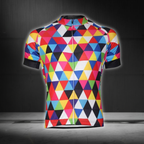 Colorful Geometric Cycling Short Sleeve Jersey For Men, Geometric Cycling Jersey CG0827