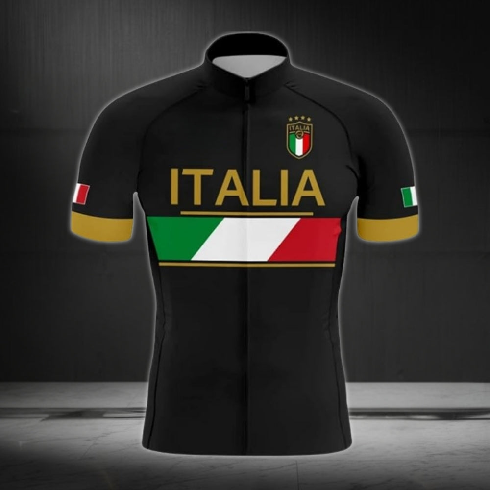 Italia Flag Men's Cycling Short Sleeve Jersey, Patriotic Italy Cycling Jersey CZ0025