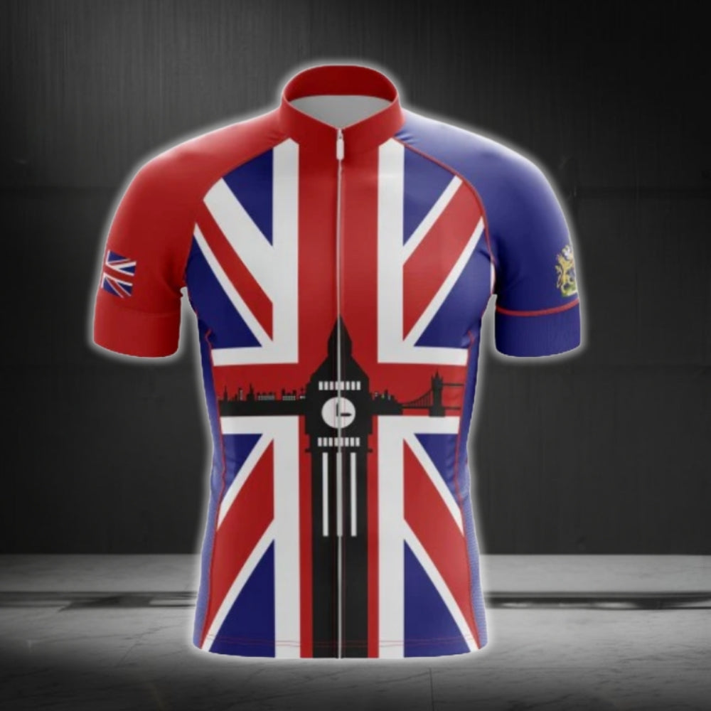 United Kingdom Flag Cycling Short Sleeve Jersey For Men, United Kingdom Cycling Jerseys CG0608