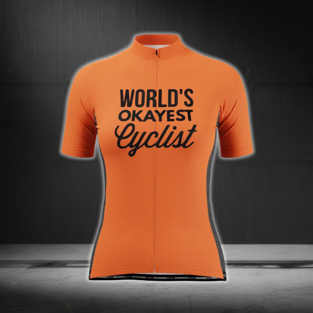 Women's World's Okayest Cyclist Short Sleeve  Cycling Jersey, Funny Cycling Jersey For Ladies CG0801