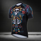 Men's Skull Mayan Cycling Jersey Short Sleeve, Skull Cycling Jerseys CZ0064