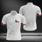 Texas Flag Men's White Cycling Short Sleeve Jersey, Texas State Cycling Jerseys CG0033