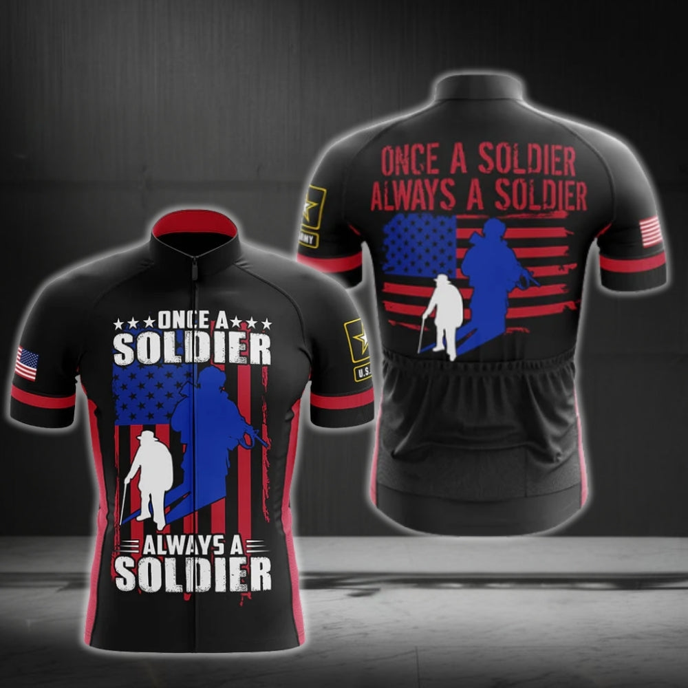 Once A Soldier Always A Soldier US Army Cycling Short Sleeve Jersey For Men CG0307