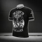 Blessed Cyclist Cross Cycling Short Sleeve Jersey For Men, Cross Christian Cycling Jerseys CG0528