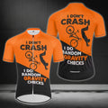 I Don't Crash I Do Random Gravity Checks Cycling Short Sleeve Jersey Men, Funny Cycling Jerseys For Mens CZ0065