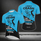 I Don't Crash I Do Random Gravity Checks Cycling Short Sleeve Jersey Men, Funny Cycling Jerseys For Mens CZ0065