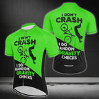 I Don't Crash I Do Random Gravity Checks Cycling Short Sleeve Jersey Men, Funny Cycling Jerseys For Mens CZ0065