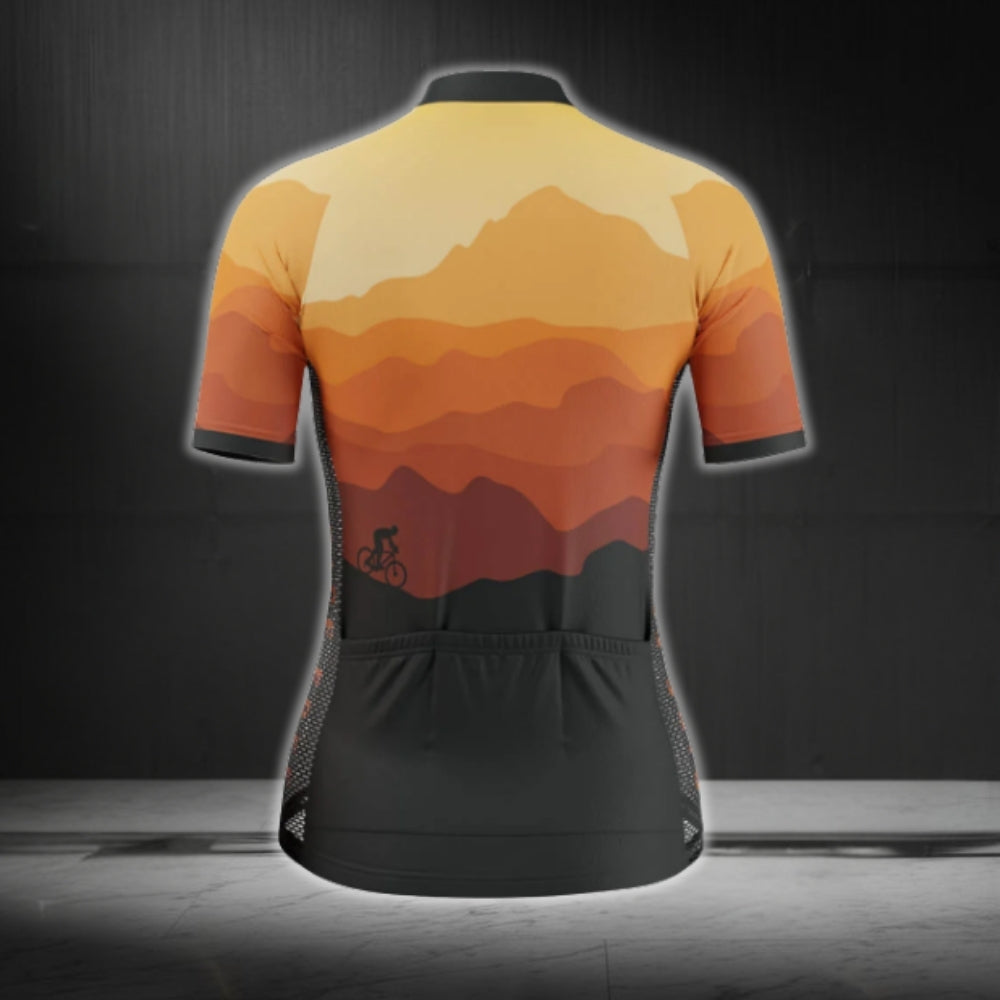 Women's Sunset Short Sleeve Cycling Jersey, Sunset Cycling Jerseys For Ladies CG0781