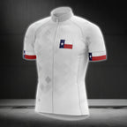 Texas Flag Men's White Cycling Short Sleeve Jersey, Texas State Cycling Jerseys CG0033