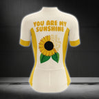 You Are My Sunshine Sunflower Short Sleeve Cycling Jersey Women, Sunflower Cycling Jersey For Ladies CG0407