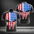 Skull USA Flag Men's Short Sleeve Cycling Jersey, Skull Patriotic Cycling Jersey CG0034