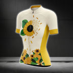 You Are My Sunshine Sunflower Short Sleeve Cycling Jersey Women, Sunflower Cycling Jersey For Ladies CG0407