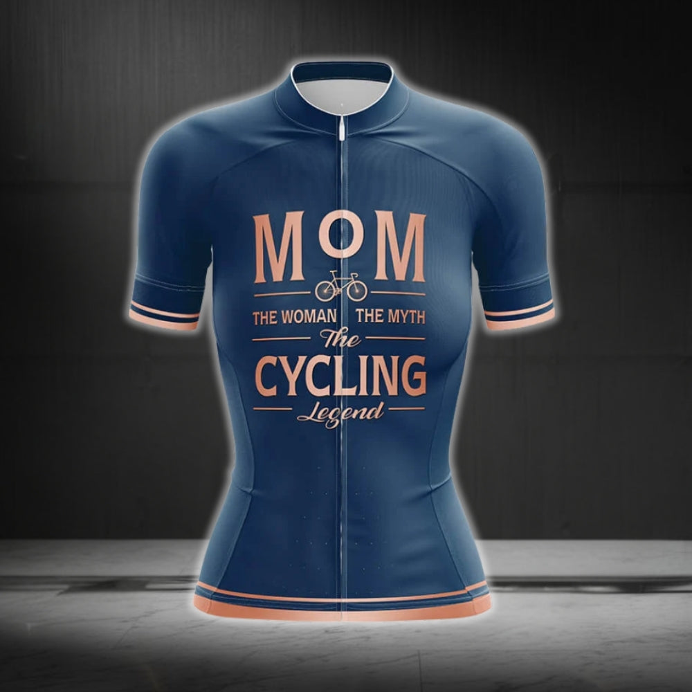 Mom The Woman The Myth The Cycling Legend Short Sleeve Cycling Jersey, Mom Cycling Jerseys For Mother's Day CG0308