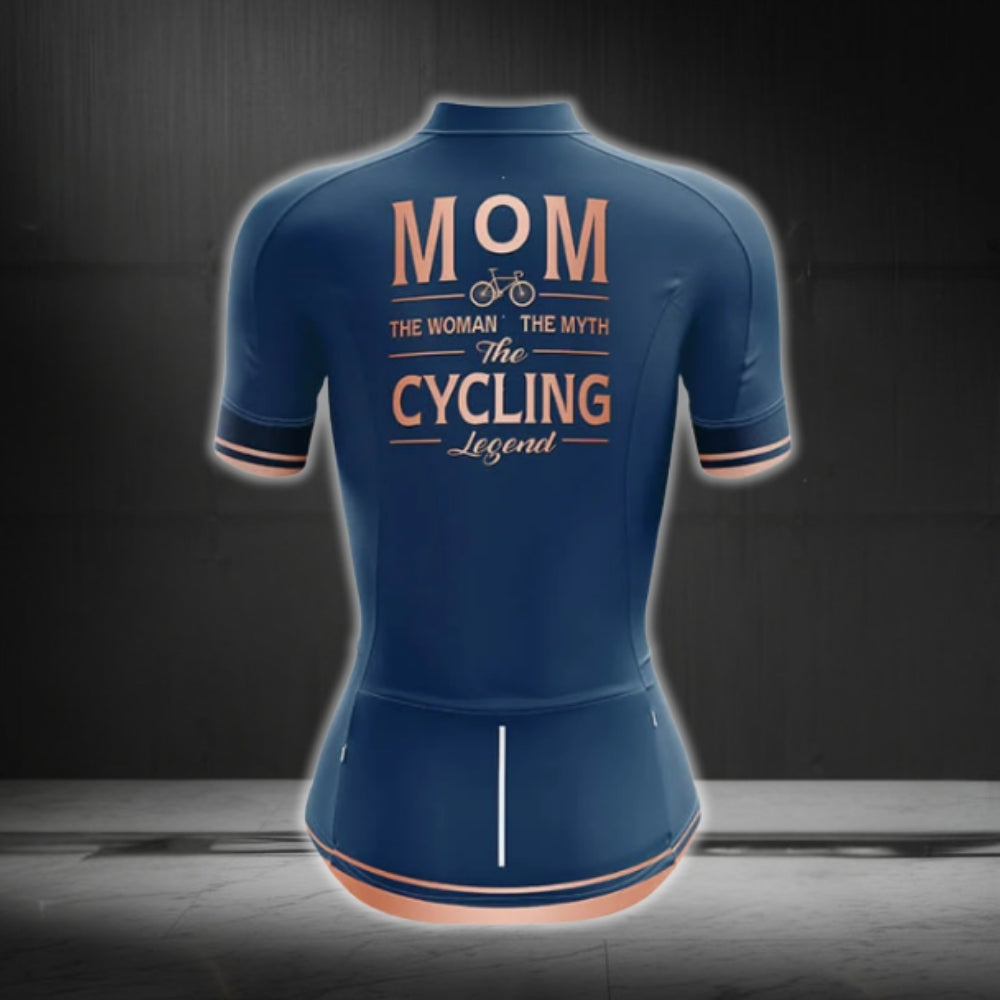 Mom The Woman The Myth The Cycling Legend Short Sleeve Cycling Jersey, Mom Cycling Jerseys For Mother's Day CG0308