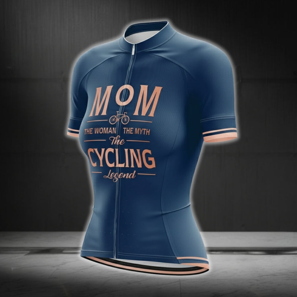 Mom The Woman The Myth The Cycling Legend Short Sleeve Cycling Jersey, Mom Cycling Jerseys For Mother's Day CG0308