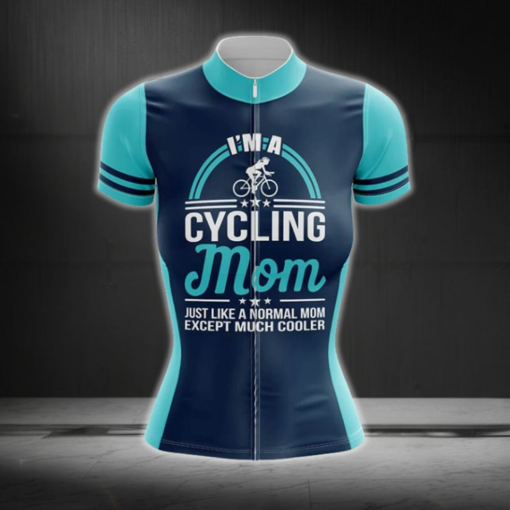 I'm A Cycling Mom Just Like A Normal Mom Except Much Cooler Short Sleeve Cycling Jersey For Women, Funny Mom Cycling Jerseys CG0071