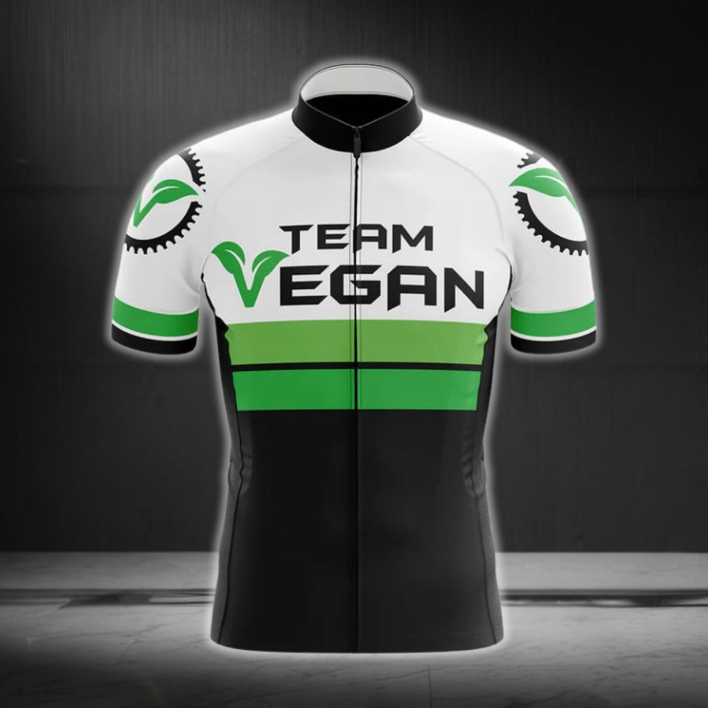 Team Vegan Cycling Jersey Short Sleeve For Mens, Vegan Cycling Jersey CG0087