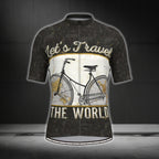 Let's Travel The World Cycling Short Sleeve Men Jersey, Vintage Cycling Jerseys CG0365