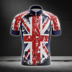 United Kingdom Flag Cycling Short Sleeve Jersey Mens, Patriotic United Kingdom Cycling Jersey CG0834