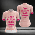 I'm A Simple Woman Short Sleeve Cycling Jersey For Ladies, Pink Cycling Jerseys Womens CG0409